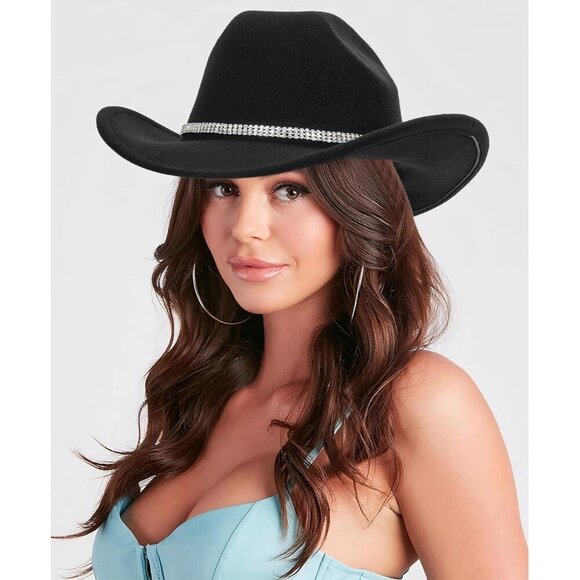 Felt Western Cowboy Hat Unisex Adjustable Band for Outdoor Dress Up main image 4